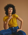 Ashley Cap Sleeve Tee - Yellow Ochre | Plus Size & Straight Size Women's Fashion | Universal Standard