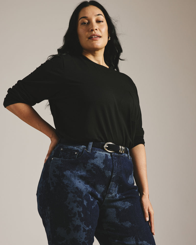 Long Sleeve Garcon Tee - Black