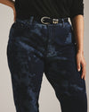 Stevie High Rise Cuffed Straight Leg Jeans - Indigo Tiedye Wash