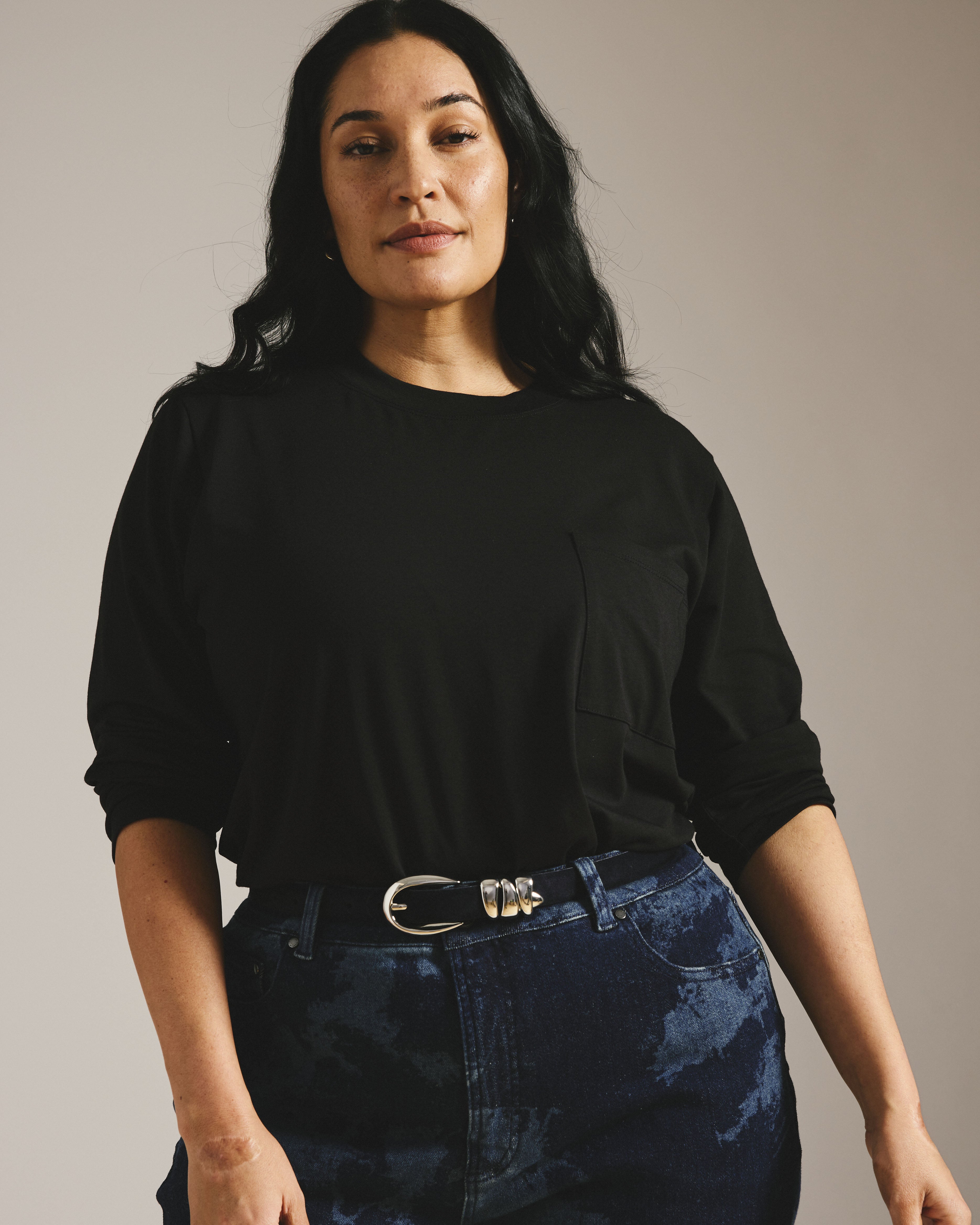 Long Sleeve Garcon Tee - Black