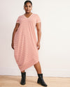 Iconic Geneva V-Neck Dress - Ecru/Poppy Stripe