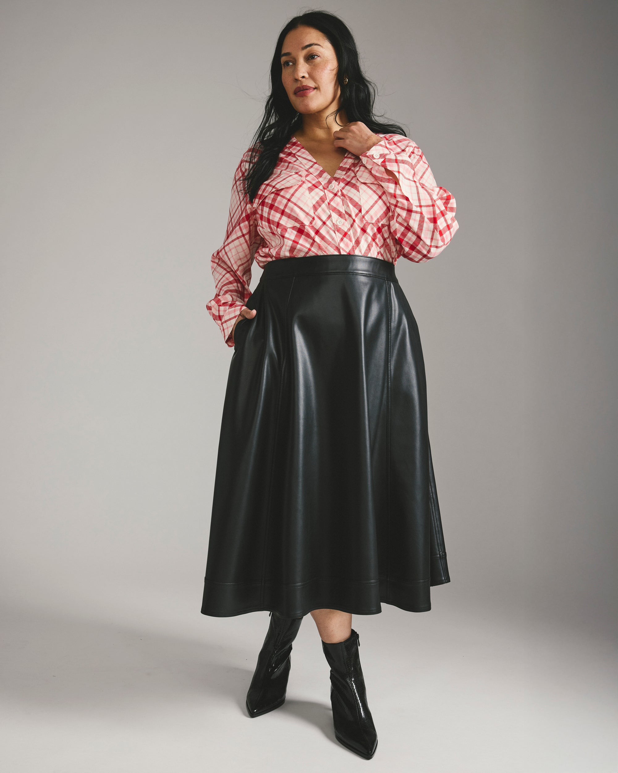 Charlotte Vegan Leather Skirt - Black