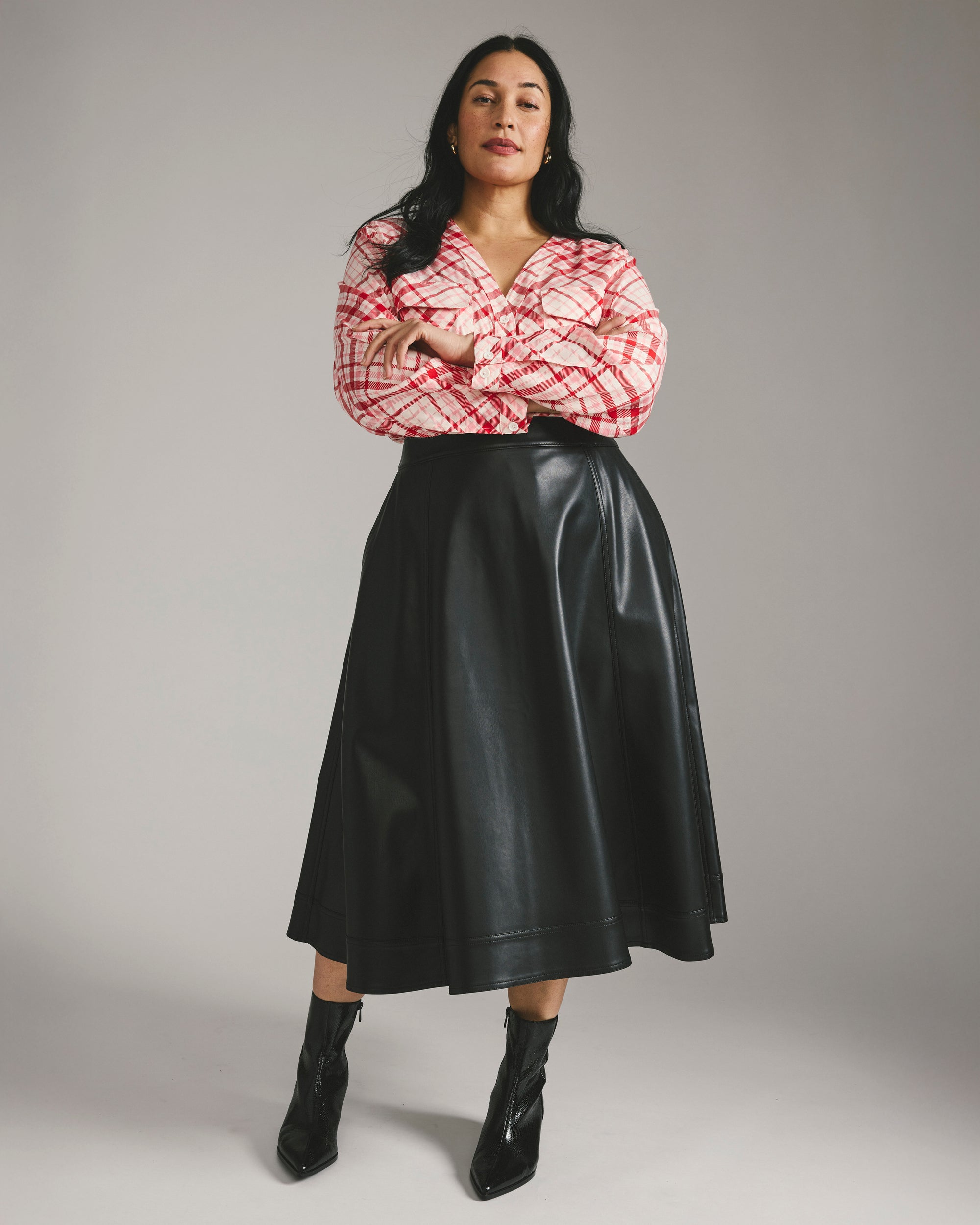 Charlotte Vegan Leather Skirt - Black