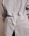 Button Back Linen Blend Polo Shirt - Beach Stripe | Plus Size & Straight Size Women's Fashion | Universal Standard