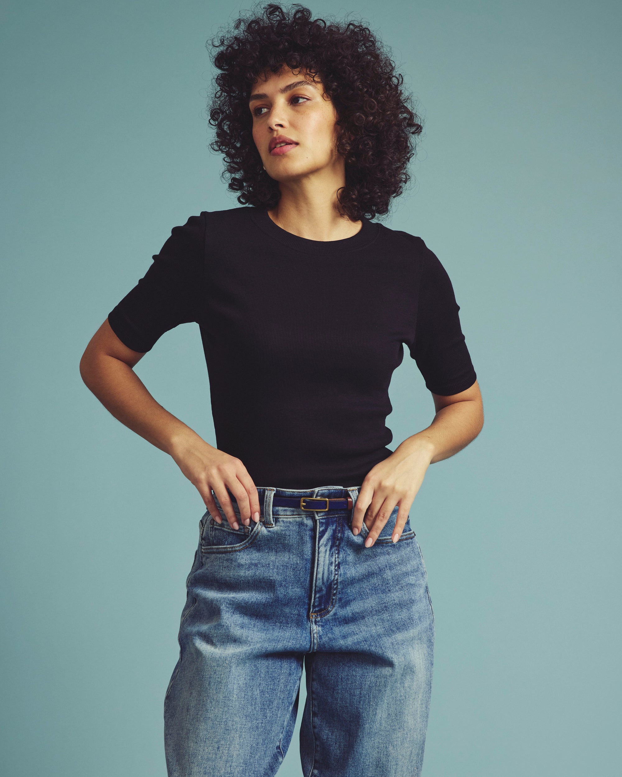 Classic Ribbed Tee - Black | Plus Size & Straight Size Women's Fashion | Universal Standard