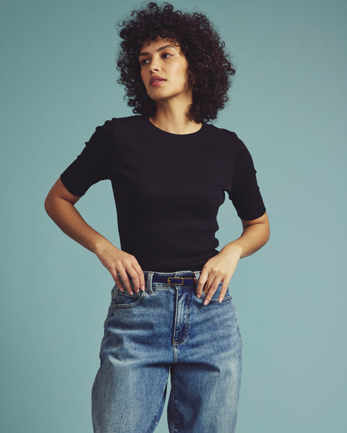 Classic Ribbed Tee - Black | Plus Size & Straight Size Women's Fashion | Universal Standard