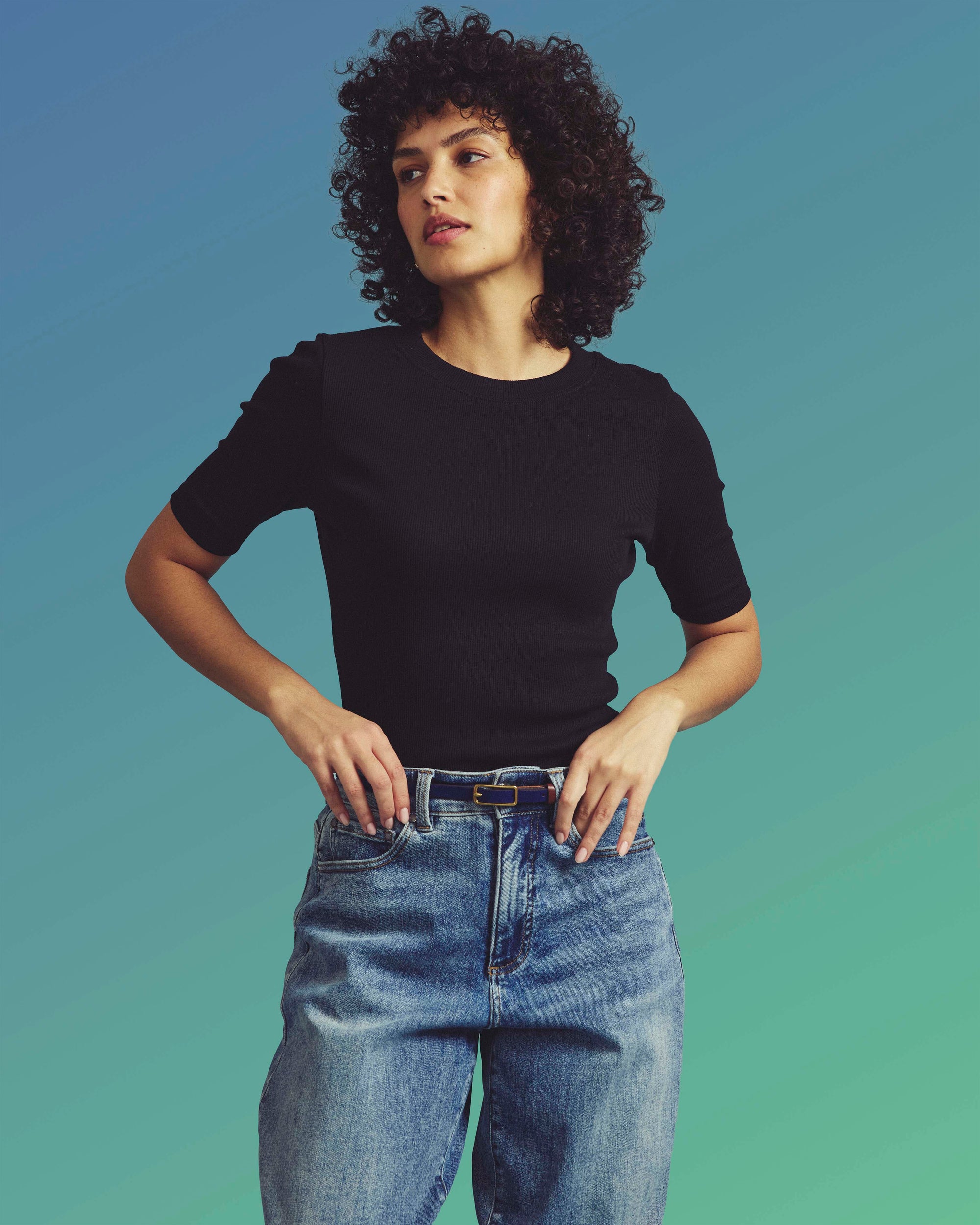 Classic Ribbed Tee - Black | Plus Size & Straight Size Women's Fashion | Universal Standard