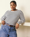 Light-As-Air Long Sleeve Crew Neck Tee - Zen Stripe | Plus Size & Straight Size Women's Fashion | Universal Standard