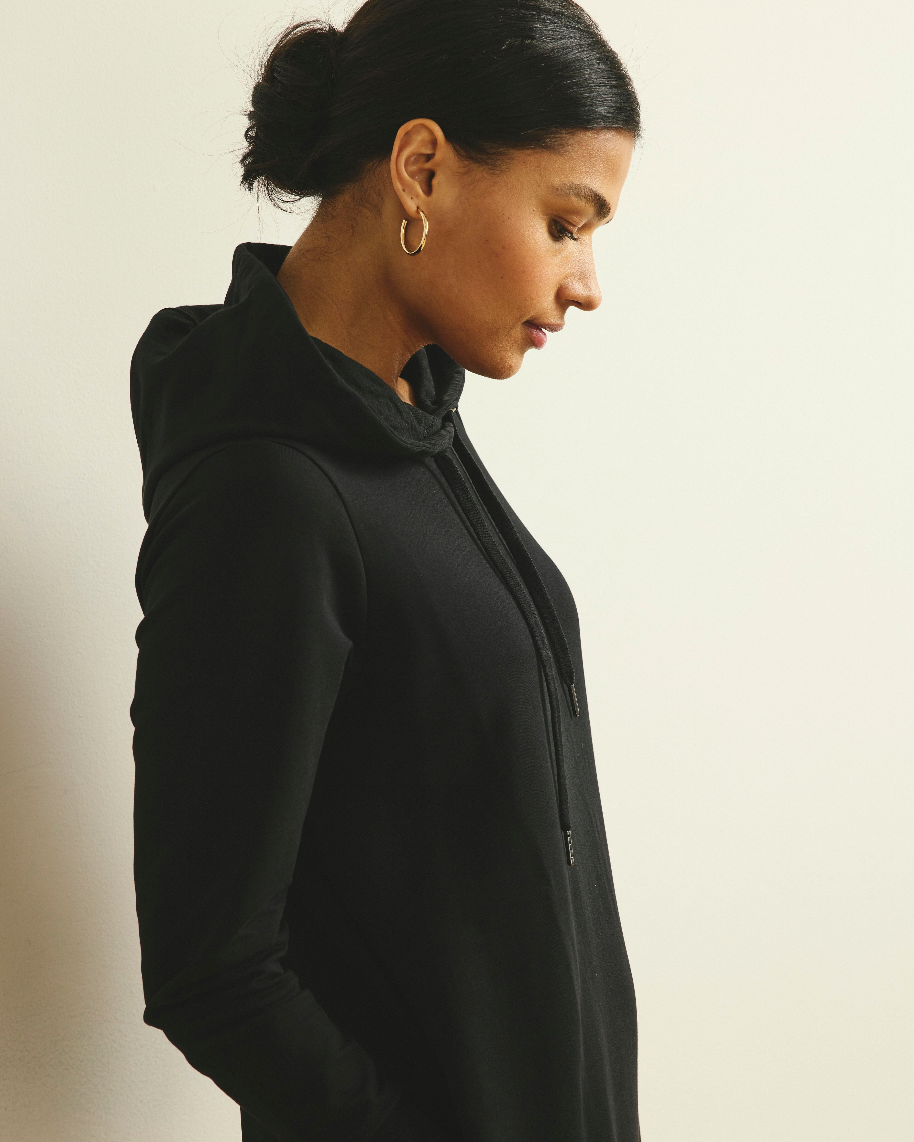 Bree Hooded Sweatshirt Dress - Black – Universal Standard
