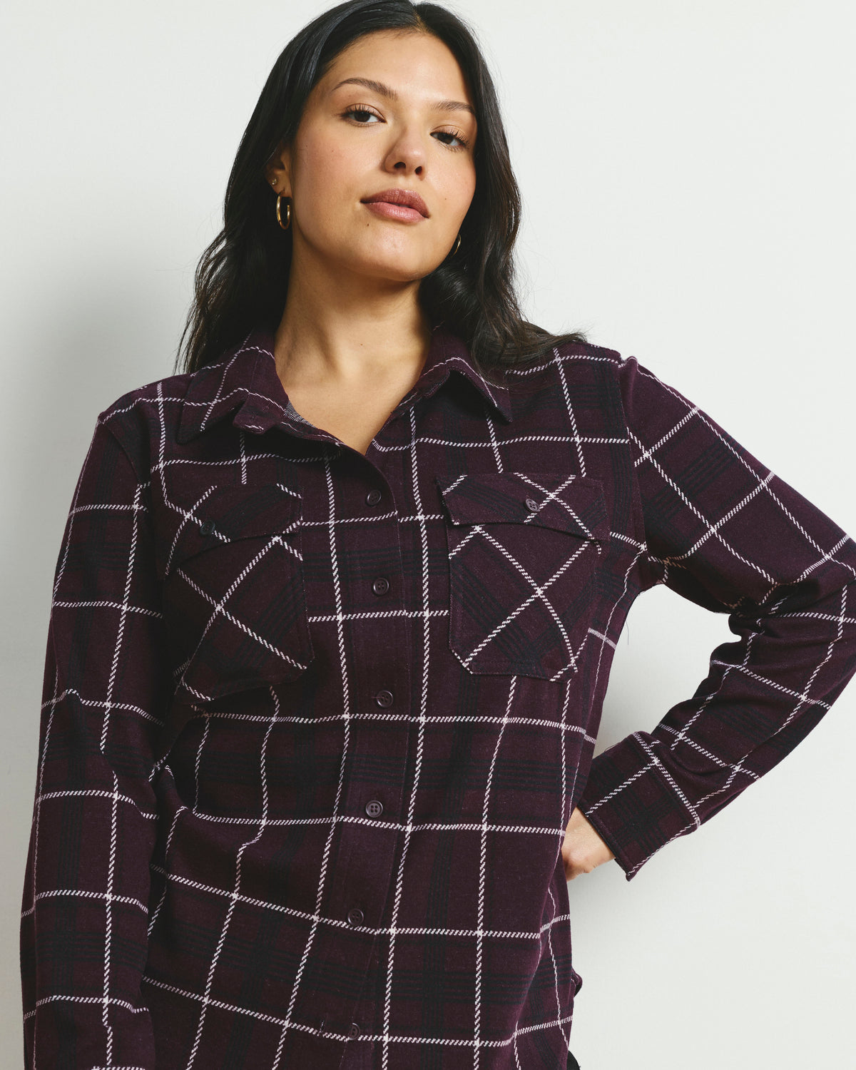 Maine Stretch Flannel Shirt - Gamay Windowpane Plaid