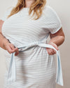 Crescent Breton Stripe Knot Dress - Pale Blue/White Stripe | Plus Size & Straight Size Women's Fashion | Universal Standard