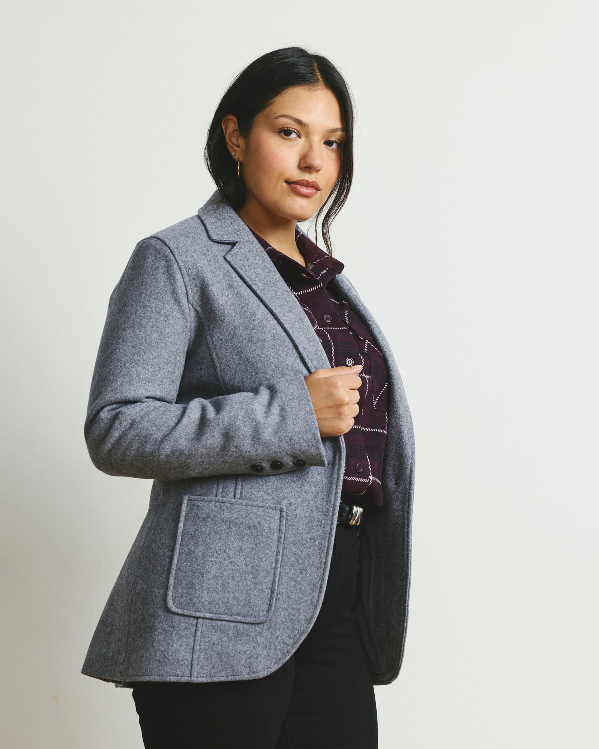 Kidjo Tailored Wool Blend Jacket - Barcarolle Gray