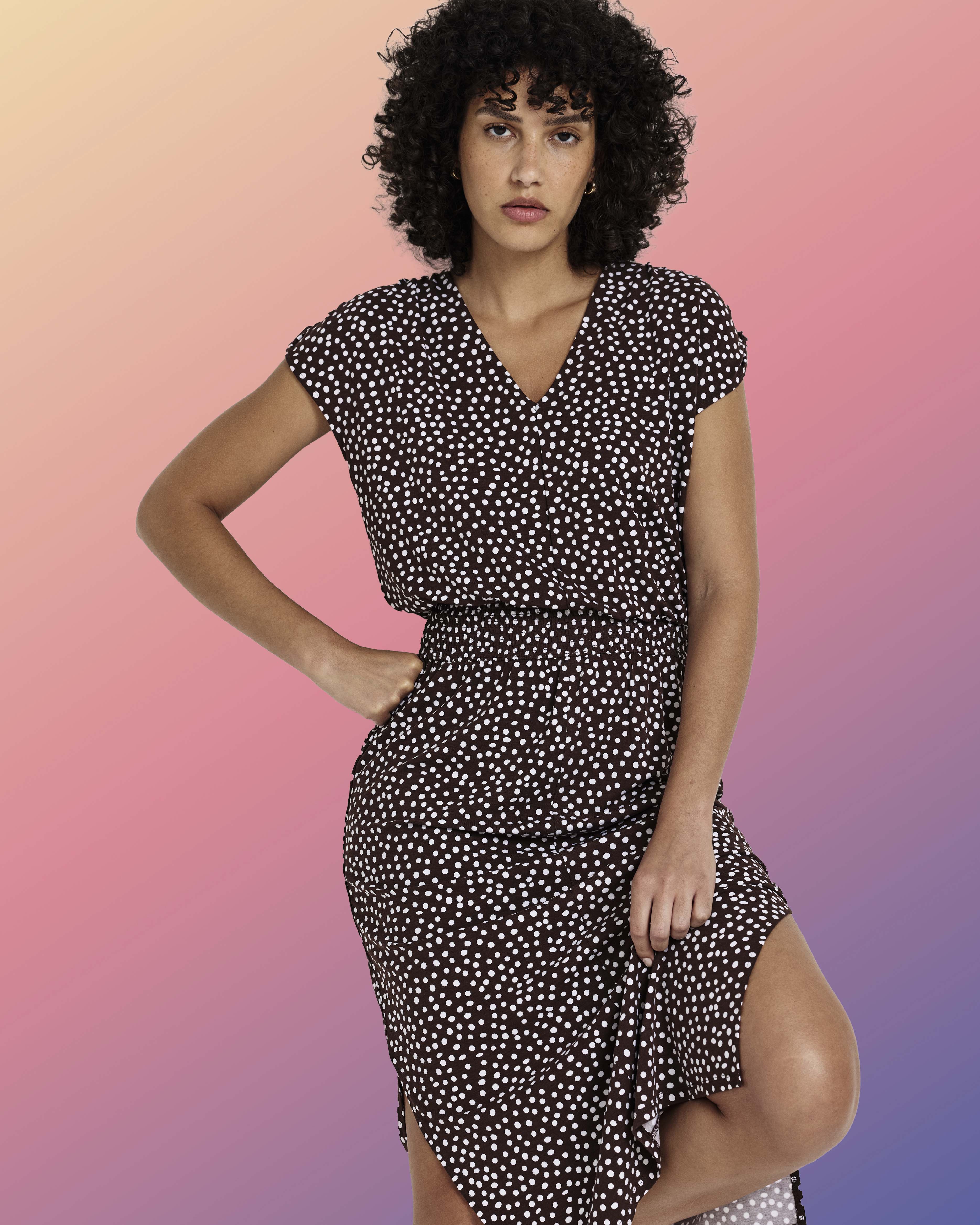 Tish Divine Jersey Kaftan - Brown/White Dot Print – Universal Standard