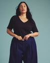Classic V-Neck Ribbed Tee - Black | Plus Size & Straight Size Women's Fashion | Universal Standard