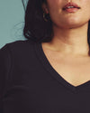 Classic V-Neck Ribbed Tee - Black | Plus Size & Straight Size Women's Fashion | Universal Standard