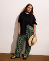 Iris Linen Blend Easy Pull-On Pants - Green Trellis Print | Plus Size & Straight Size Women's Fashion | Universal Standard