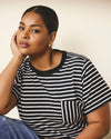 Woman wearing Breton Stripe Garcon Tee - Black/White Stripe from Fit Liberty