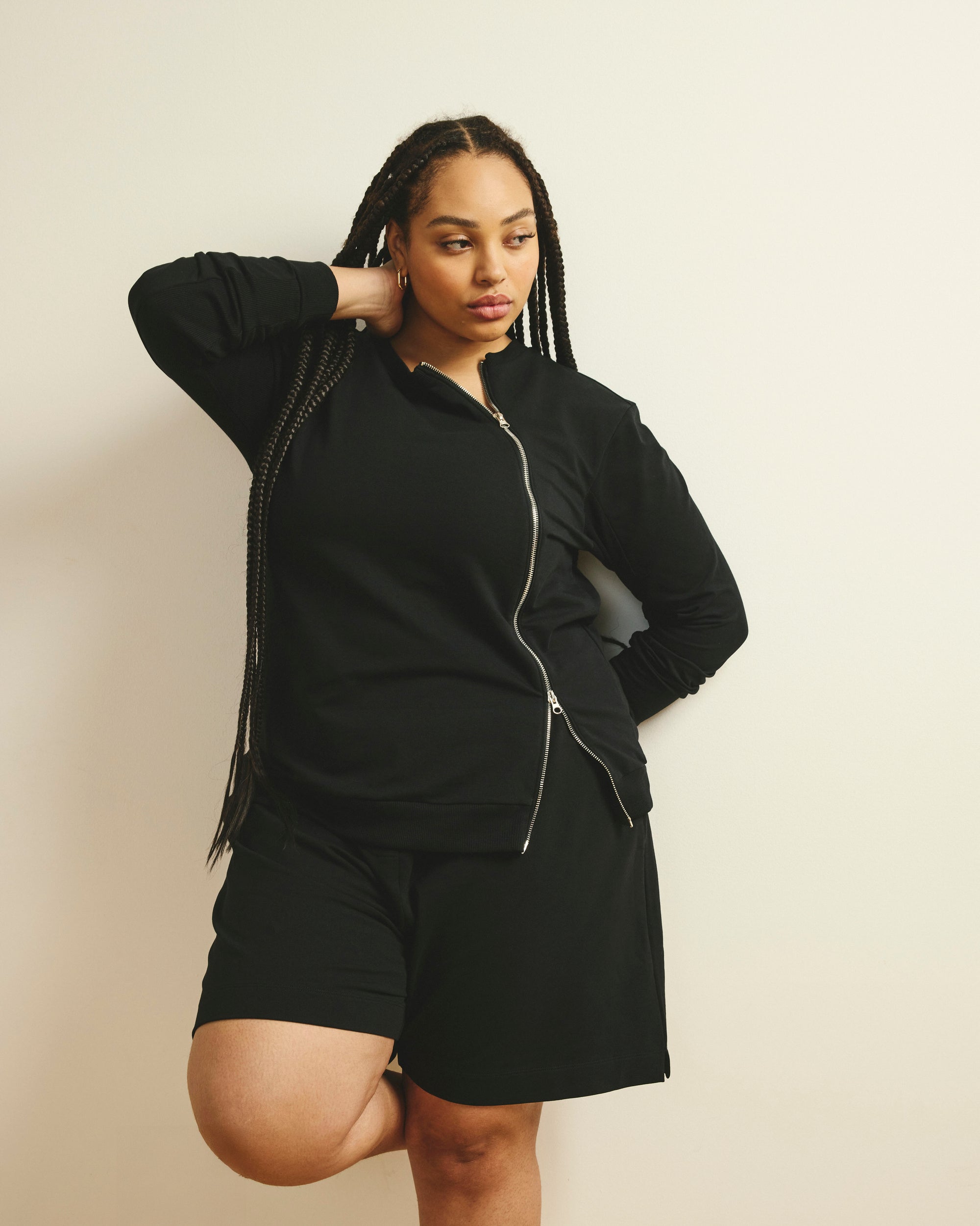Meridien Zip Sweatshirt - Black | Plus Size & Straight Size Women's Fashion | Universal Standard