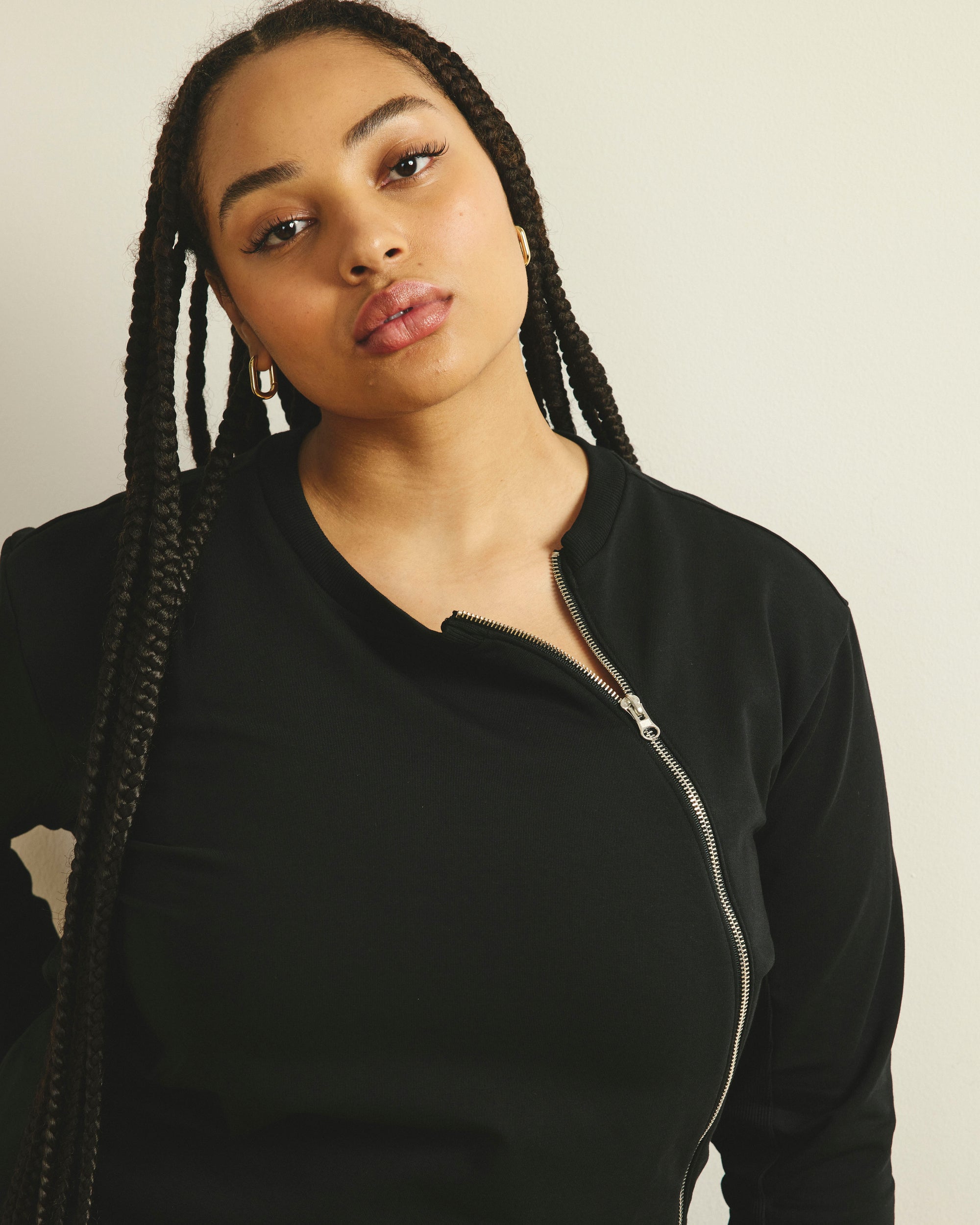 Meridien Zip Sweatshirt - Black | Plus Size & Straight Size Women's Fashion | Universal Standard