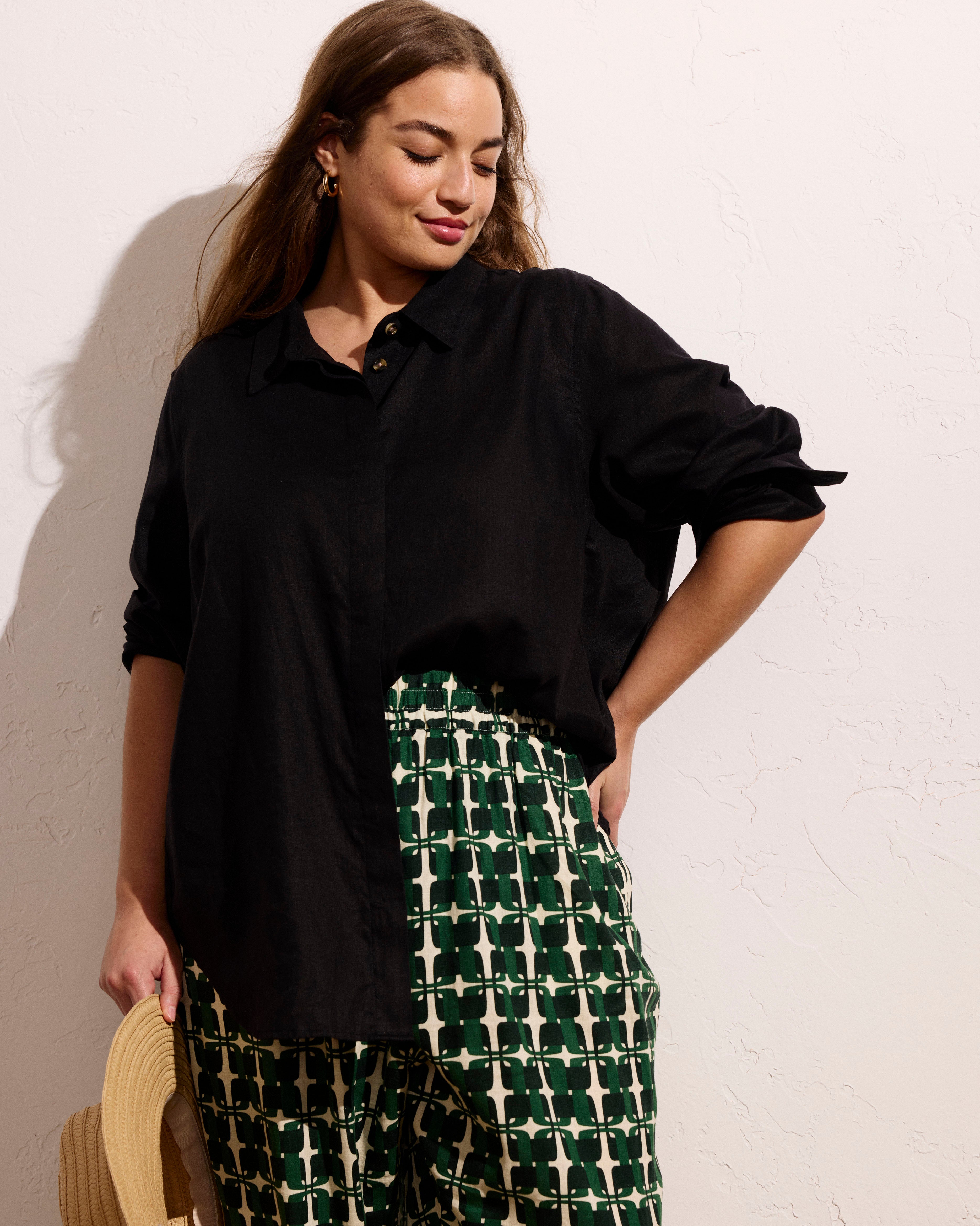 Dawn Linen Hi Low Tunic - Black – Universal Standard