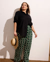 Iris Linen Blend Easy Pull-On Pants - Green Trellis Print | Plus Size & Straight Size Women's Fashion | Universal Standard