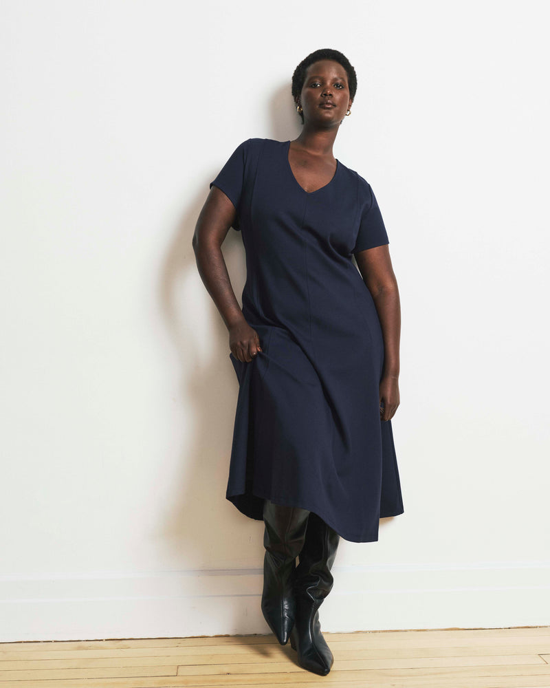 Lucinda Ponte Midi Dress - Navy | Plus Size & Straight Size Women's Fashion | Universal Standard