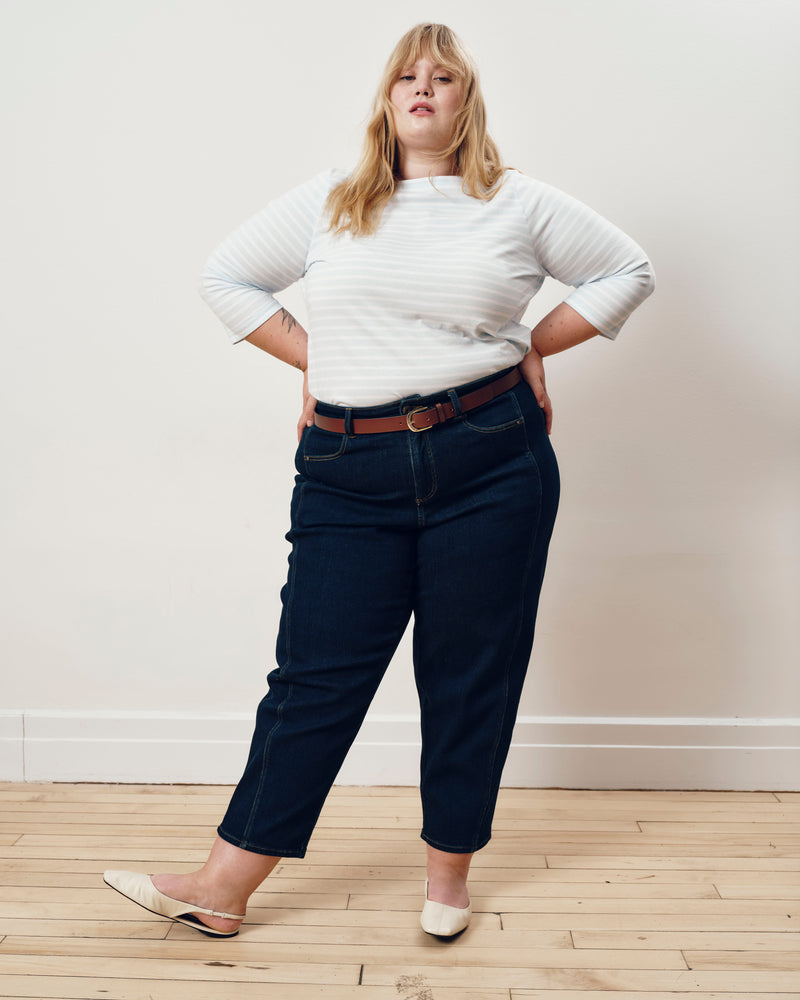 Belle Breton Stripe Jersey Tee - Pale Blue/White Stripe | Plus Size & Straight Size Women's Fashion | Universal Standard