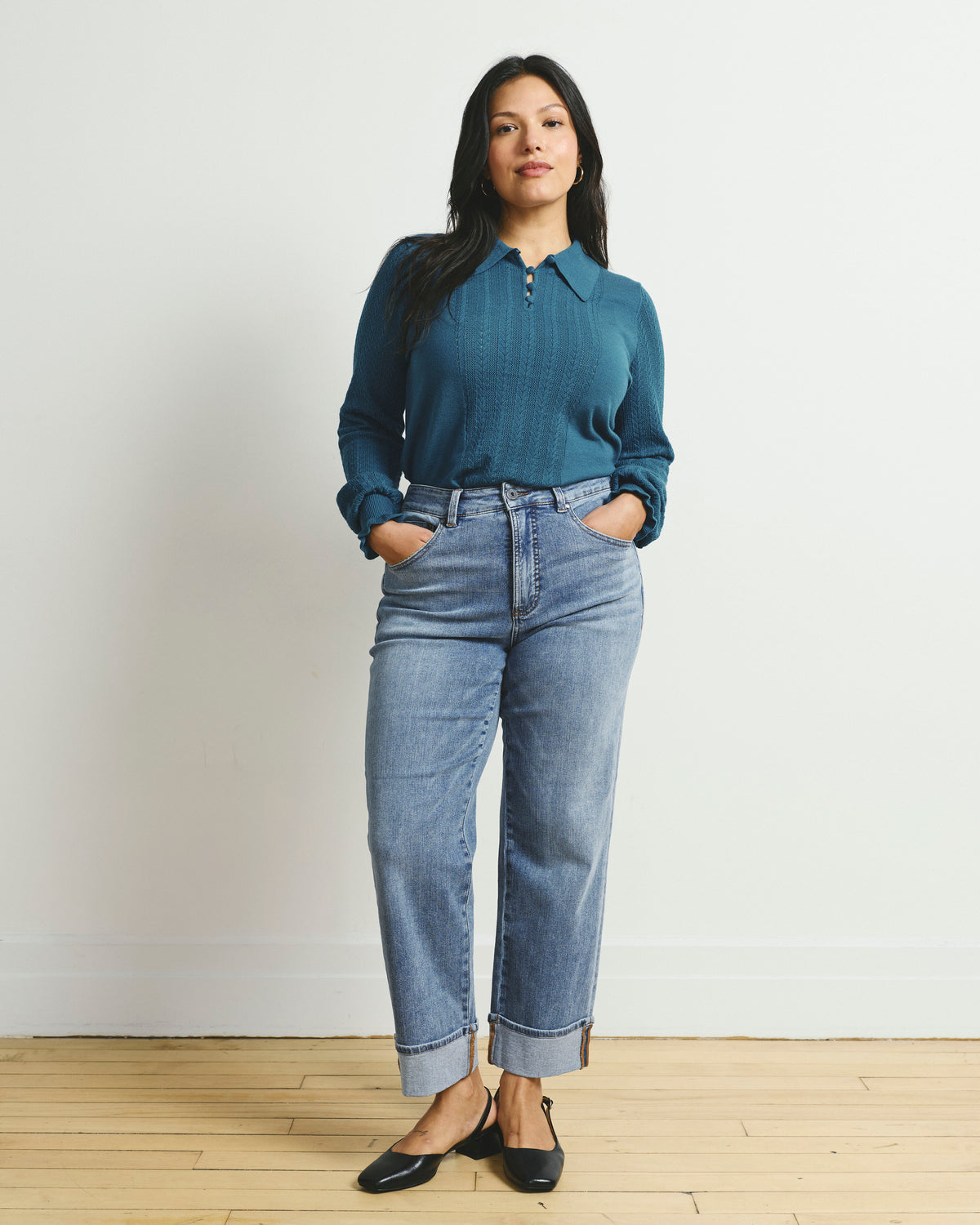 Savvy Fine Knit Lady Polo - Caspian Sea