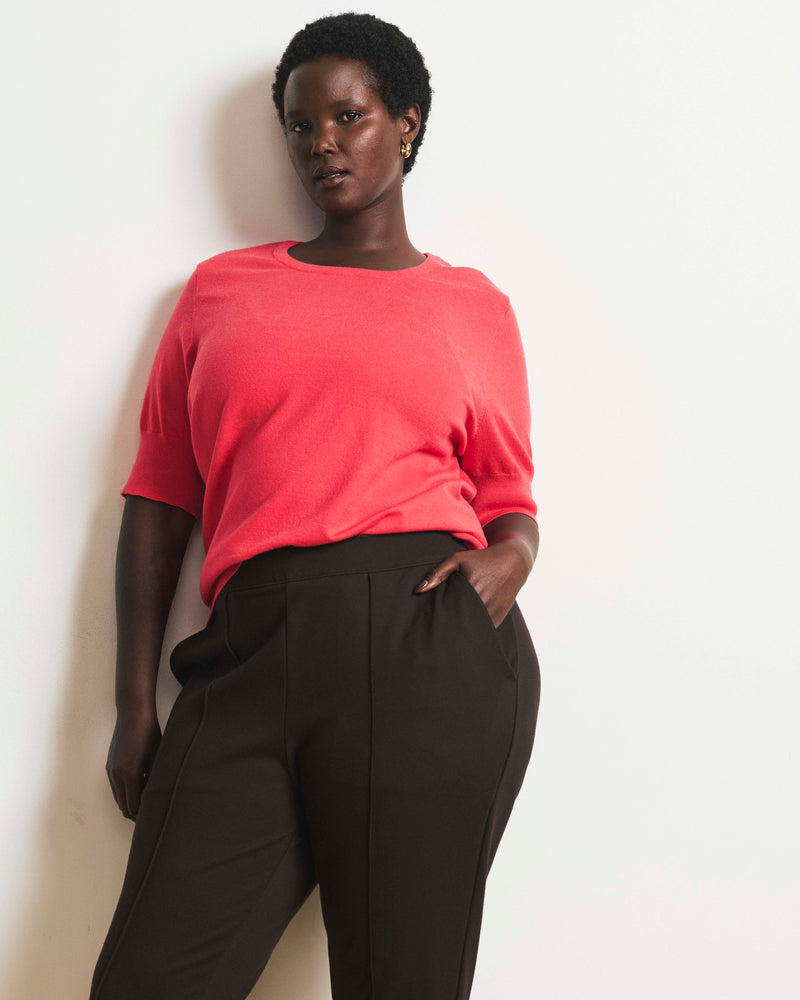 Moro Pintuck Pocket Ponte Pants - Espresso | Plus Size & Straight Size Women's Fashion | Universal Standard