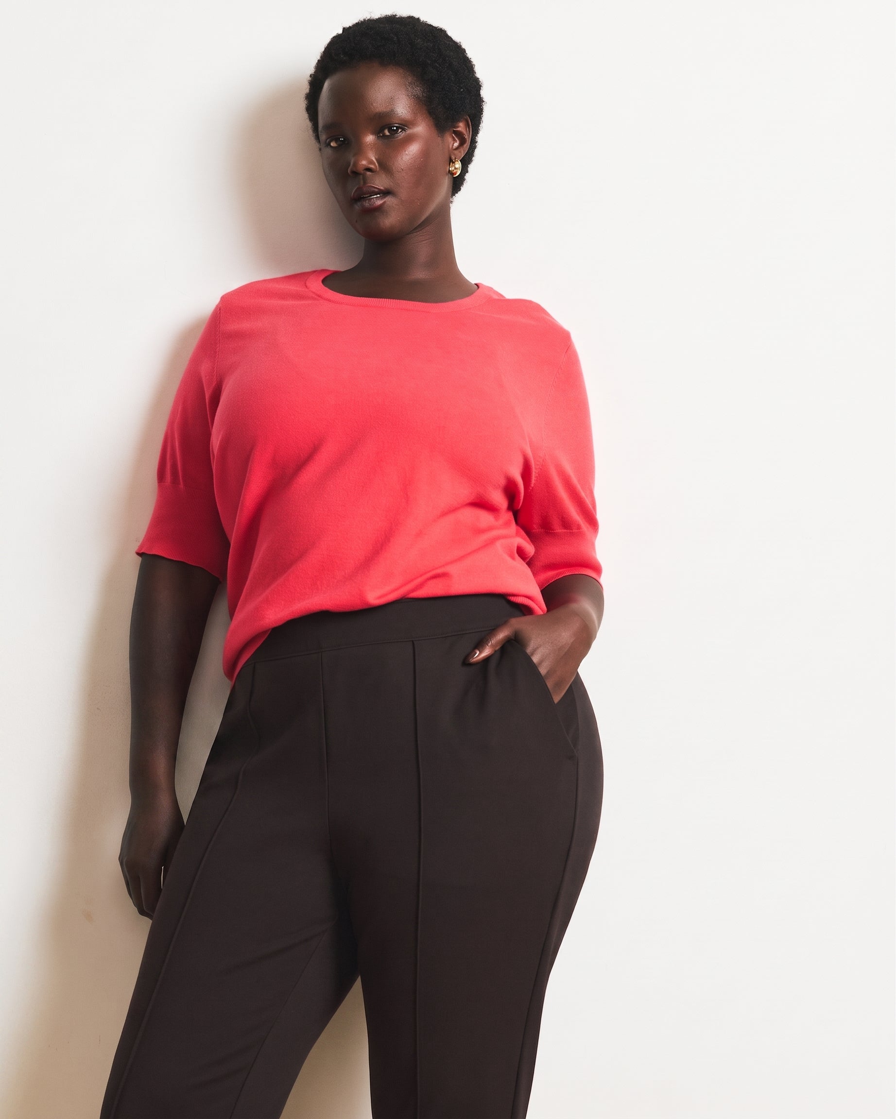 Moro Pintuck Pocket Ponte Pants - Espresso | Plus Size & Straight Size Women's Fashion | Universal Standard