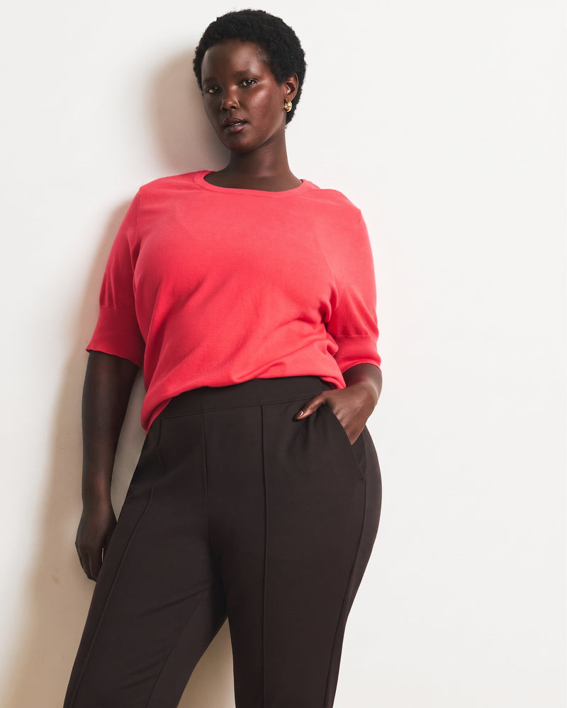Moro Pintuck Pocket Ponte Pants - Espresso | Plus Size & Straight Size Women's Fashion | Universal Standard