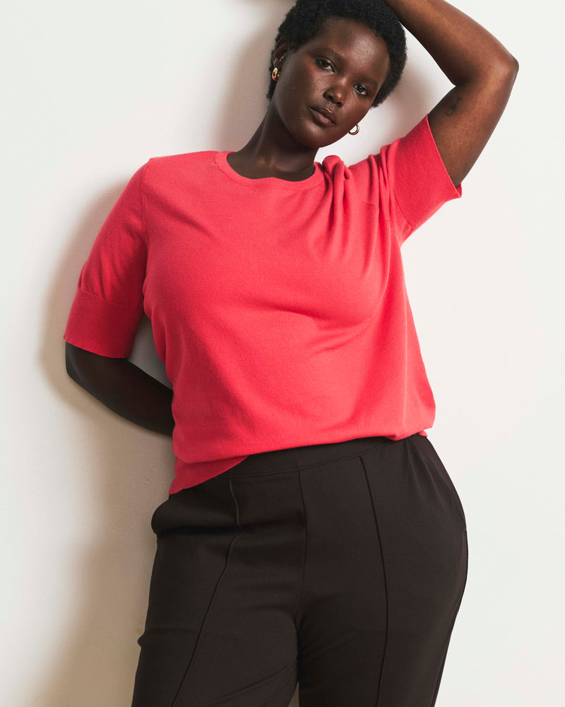 Savvy Fine Knit Sweater Top - Cinnamon Rose | Plus Size & Straight Size Women's Fashion | Universal Standard