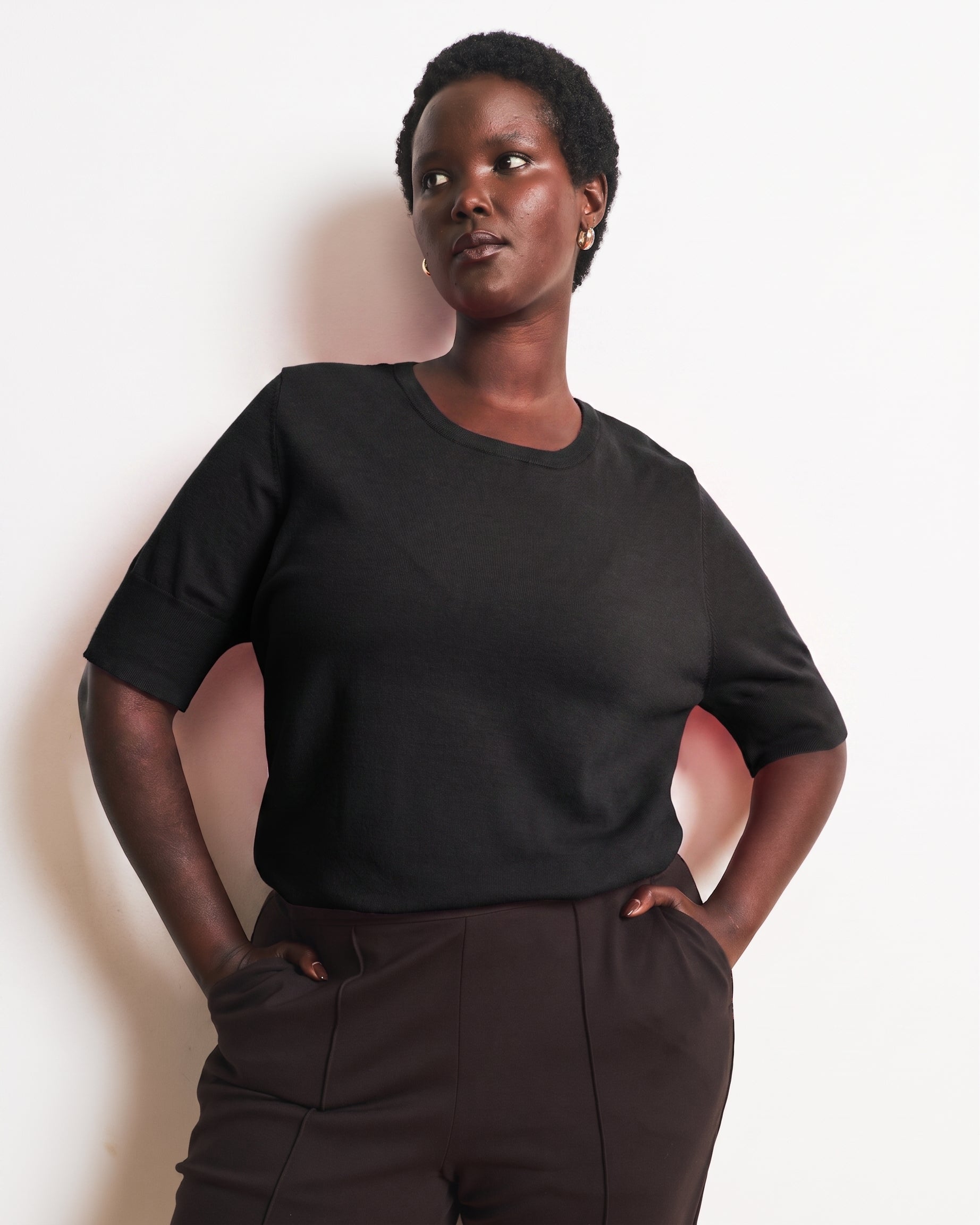Savvy Fine Knit Sweater Top - Black | Plus Size & Straight Size Women's Fashion | Universal Standard