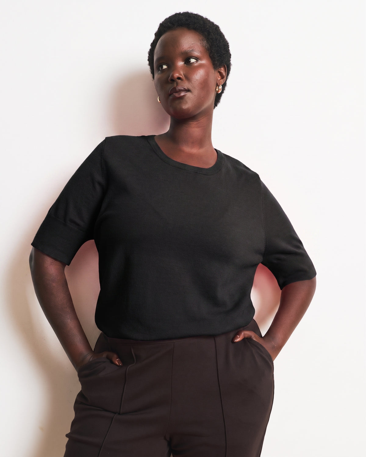 Savvy Fine Knit Sweater Top - Black | Plus Size & Straight Size Women's Fashion | Universal Standard