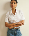 Elbe Stretch Poplin Short Sleeve Shirt - White | Plus Size & Straight Size Women's Fashion | Universal Standard
