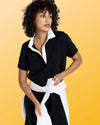 Varsity French Terry Polo Dress - Black/White | Plus Size & Straight Size Women's Fashion | Universal Standard