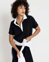 Varsity French Terry Polo Dress - Black/White | Plus Size & Straight Size Women's Fashion | Universal Standard