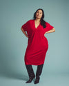Teresa Liquid Jersey V-Neck Dress - New York Red | Plus Size & Straight Size Women's Fashion | Universal Standard