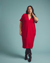 Teresa Liquid Jersey V-Neck Dress - New York Red | Plus Size & Straight Size Women's Fashion | Universal Standard