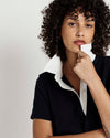 Varsity French Terry Polo Dress - Black/White | Plus Size & Straight Size Women's Fashion | Universal Standard