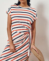 Crescent Breton Stripe Knot Dress - Red/White/Blue Stripe | Plus Size & Straight Size Women's Fashion | Universal Standard