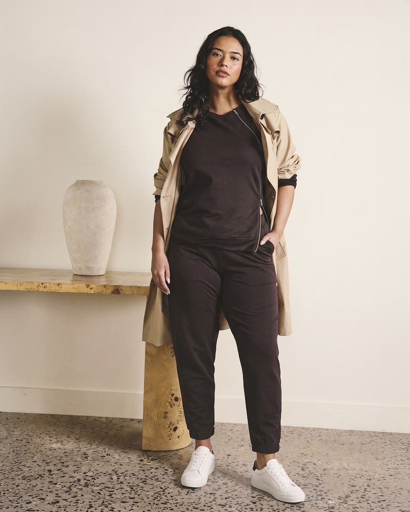 Selma French Terry Jogger - Deep Brown | Plus Size & Straight Size Women's Fashion | Universal Standard