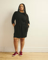 Woman wearing Misa Tie Sweatshirt Dress - Black from Universal Standard
