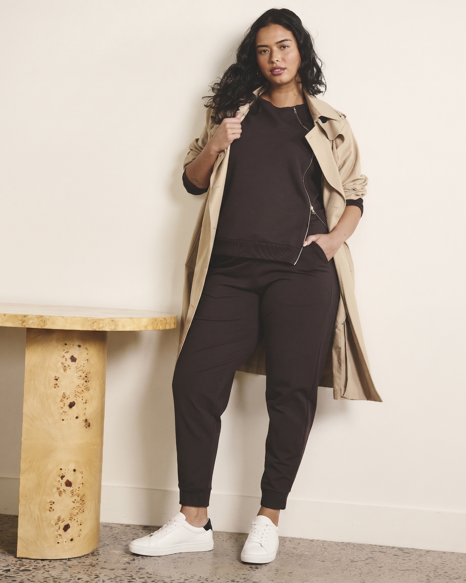 Selma French Terry Jogger - Deep Brown | Plus Size & Straight Size Women's Fashion | Universal Standard