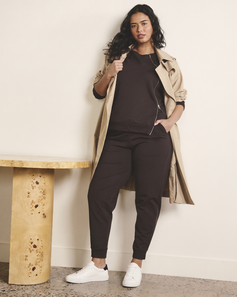 Selma French Terry Jogger - Deep Brown | Plus Size & Straight Size Women's Fashion | Universal Standard