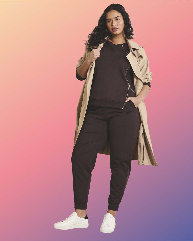 Selma French Terry Jogger - Deep Brown