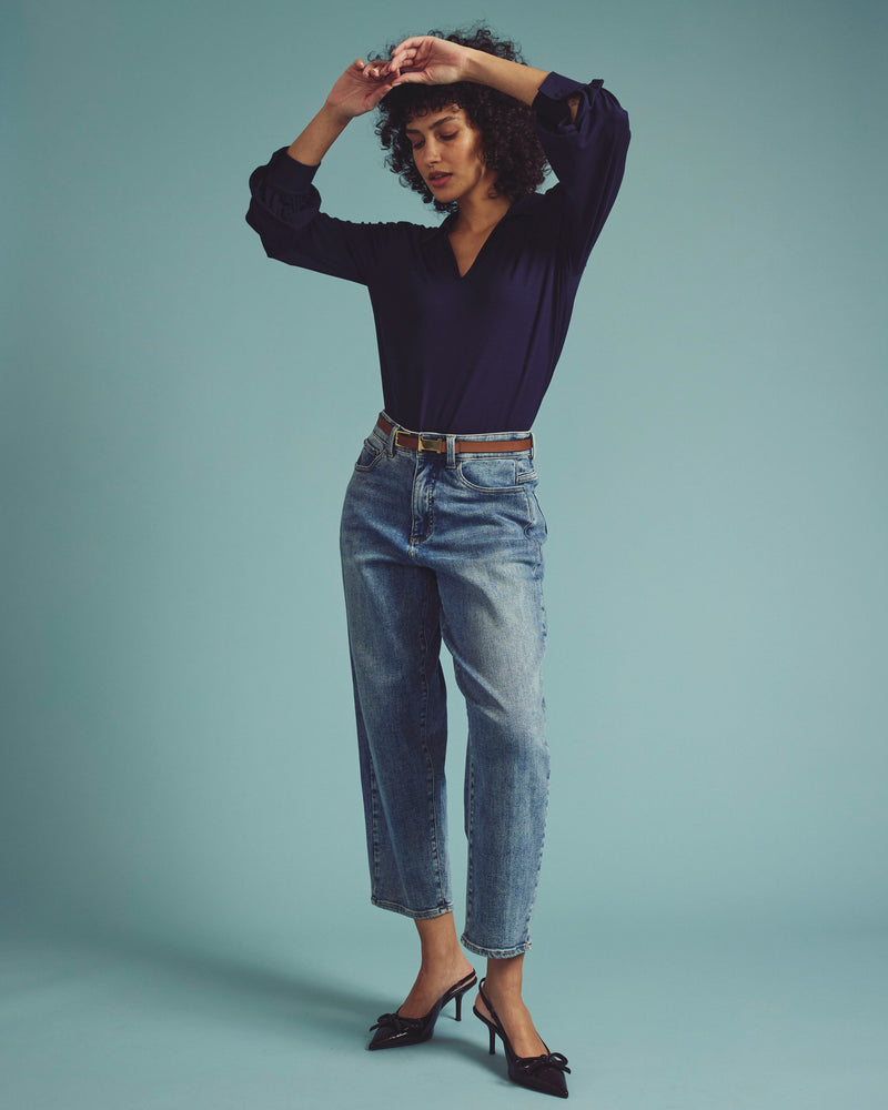 Moore Liquid Jersey Blouse - Midnight | Plus Size & Straight Size Women's Fashion | Universal Standard