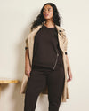 Woman wearing Meridien Zip Sweatshirt - Deep Brown from Universal Standard