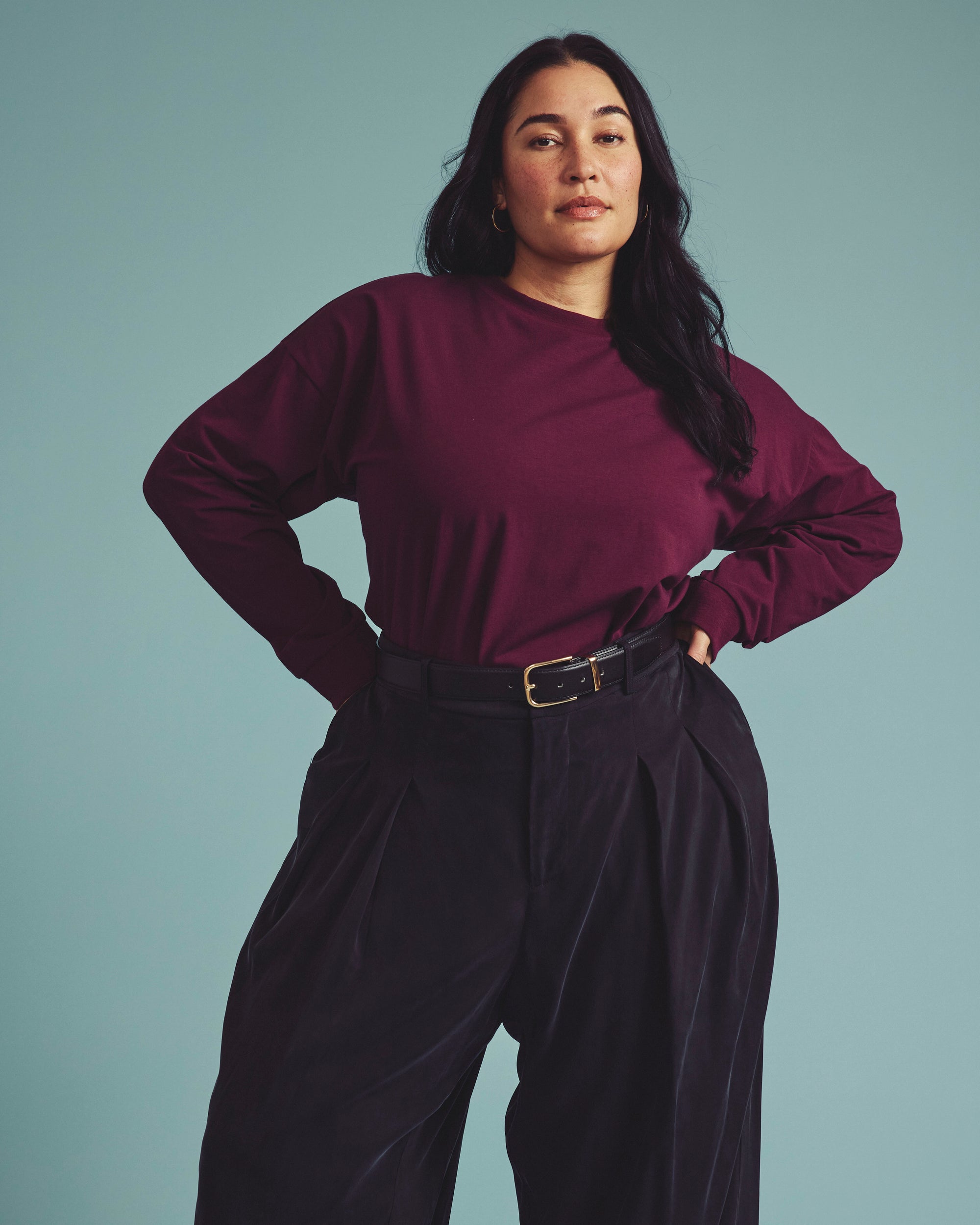Long Sleeve Relaxed Tee - Acai | Plus Size & Straight Size Women's Fashion | Universal Standard