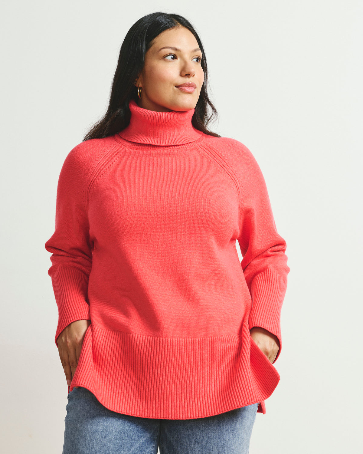 Better-Than-Wool Oversize Turtleneck Sweater - Cinnamon Rose